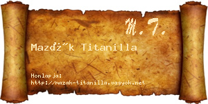 Mazák Titanilla névjegykártya